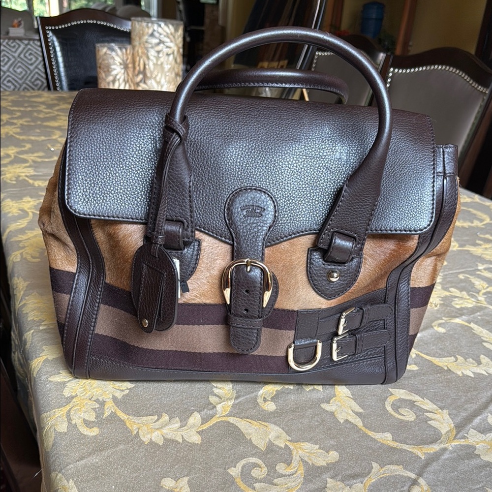 Elegant Brown Leather Men's Bag